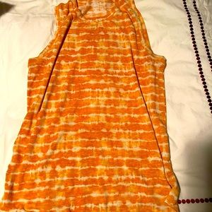 Athleta Vibrant Orange and White Tank Top